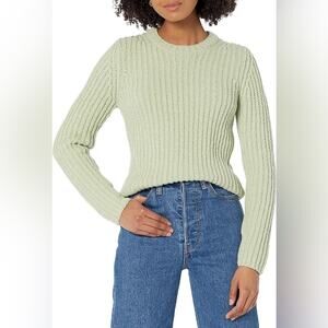 NWT Vince Crimped Cotton Crew in White Jade Size M *READ*